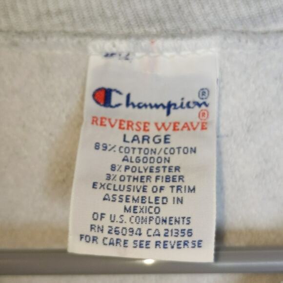 Vintage 90's Champion Reverse Weave Sweatshirt Matrix Marathoner Logo Large - Picture 3 of 8